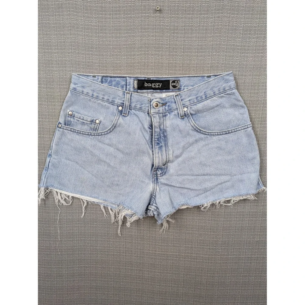 Levi's Silvertab Baggy Denim Shorts Mens 32 (30x2) Blue Distressed Cutoff Grunge